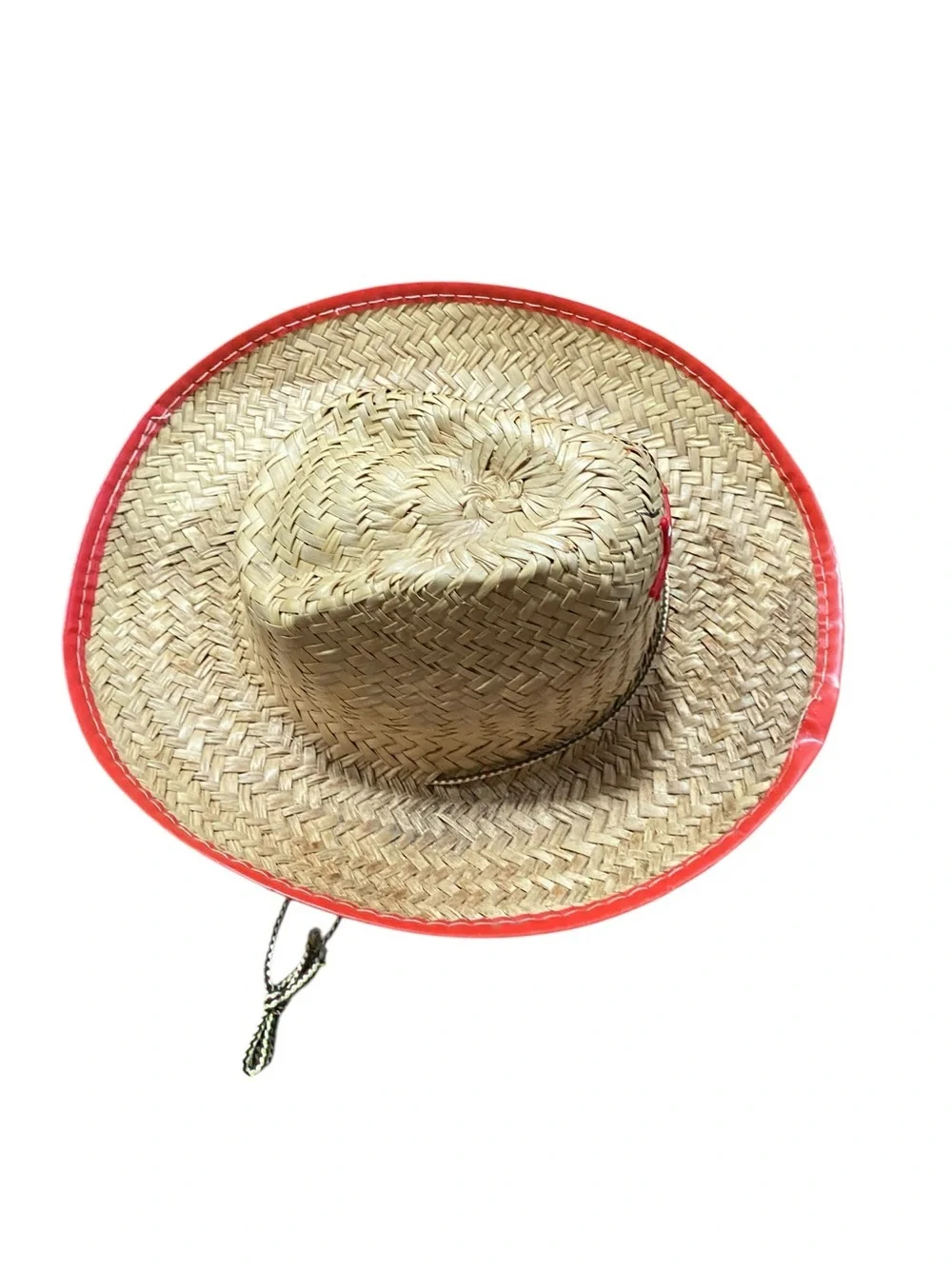 Kids Straw Sheriff Cowboy Hat with Red Trim and Star